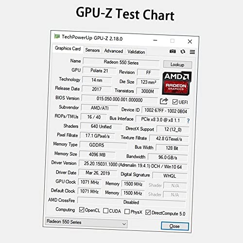 YESTON AMD Radeon RX550 4G D5 LP Gaming Graphics Card Radeon Chill 4GB Memory GDDR5 128Bit 6000MHz VGA + HD + DVI-D GPU