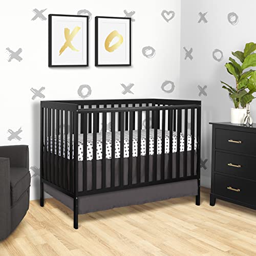Dream On Me Synergy 5-in-1 Convertible Crib in Black, Greenguard Gold Certified