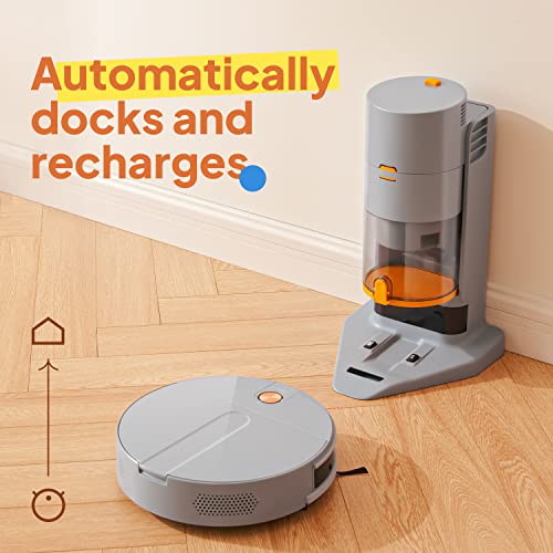 LIGHT 'N' EASY Robot Vacuum Cleaner, Robot Vacuum Automatic Emptying, Ultra-Quiet, Ultra-Thin, Auto-Charging Robotic Vacuum Cleaner, Good for Pet Hair, Low-Pile Carpets, Hard Floors