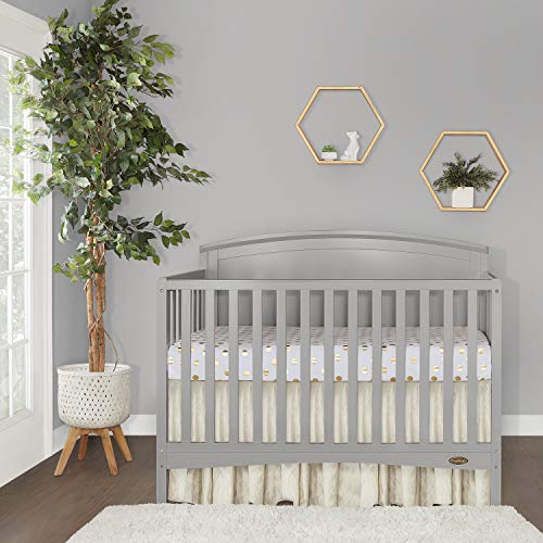Dream On Me Eden 5-in-1 Convertible Full Panel Crib in Pebble Grey