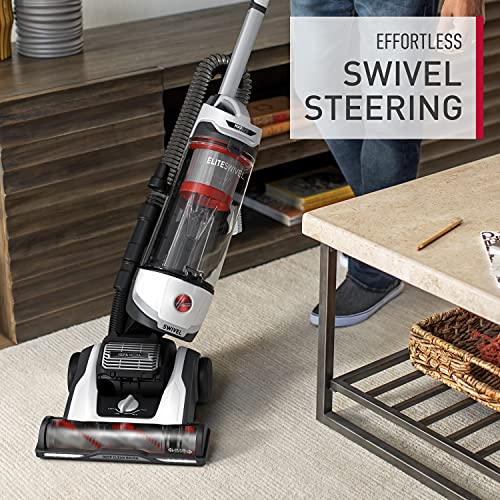 Hoover MAXLife Elite Swivel Vacuum Cleaner with HEPA Media Filtration, Bagless Multi-Surface Upright for Carpet and Hard Floors, UH75150, White