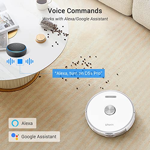 Ultenic T10 Robot Vacuum Self Emptying, Robot Vacuum and Mop Combo, 60-Day Capacity, LiDAR Navigation, 3000Pa Strong Suction, APP & Remote & Alexa Control, Ideal for Pet Hair, Hard Floor and Carpet