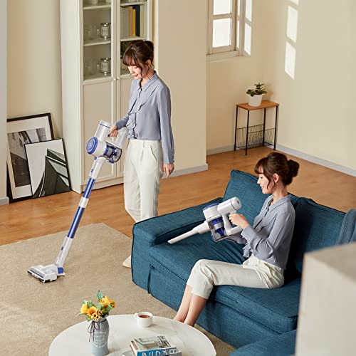 Cordless Vacuum Cleaner, Stick Vacuum Cleaner with 25Kpa Suction 2 Batteries for 70 Mins Runtime 10 in 1 Lightweight Rechargable Handheld Vacuum for Carpet Hardwood Floor Rug Pet Hair A200PRO