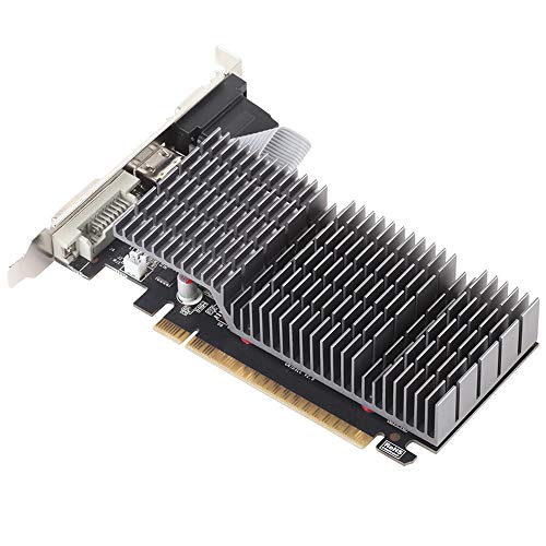 MAXSUN GEFORCE GT 710 2GB Low Profile Ready Small Form Factor Video Graphics Card GPU Support DirectX12 OpenGL4.5, Low Consumption, VGA, DVI-D, HDMI, HDCP, Silent Passive Fanless Cooling System