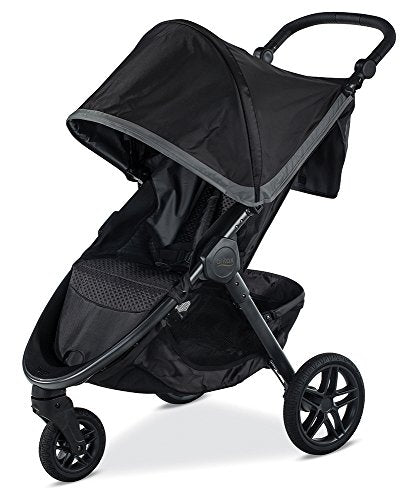 Britax B-Free Stroller | All Terrain Tires + Adjustable Handlebar + Extra Storage with Front Access + One Hand, Easy Fold, Pewter