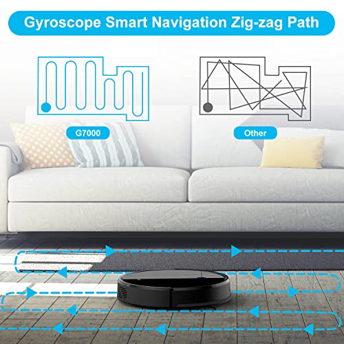 Robot Vacuum Cleaner - Tikom G7000, 2700Pa Suction, Smart Navigation, WiFi, Self-Charging, Boundary Strips Included, Quiet, Thin, Compatible with Alexa, Ideal for Pet Hair, Carpets, Hard Floor