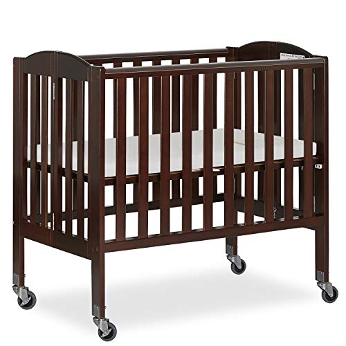 Dream On Me 2-in-1 Folding Birch Portable Crib, Espresso