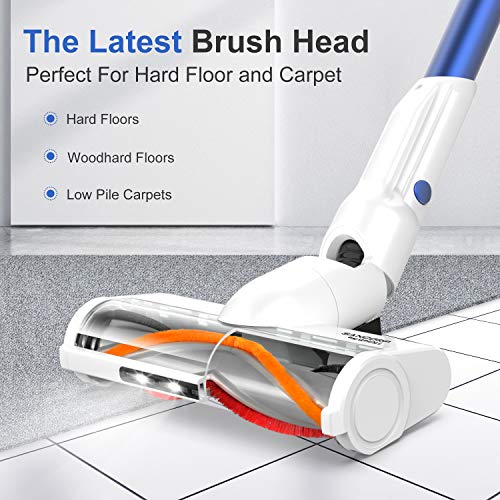 Cordless Vacuum Cleaner, whall Upgraded 22Kpa Suction 280W Brushless Motor 4 in 1 Cordless Stick Vacuum Cleaner, Lightweight Handheld Vacuum for Home Pet Hair Carpet Hard Floor,up to 53mins Runtime