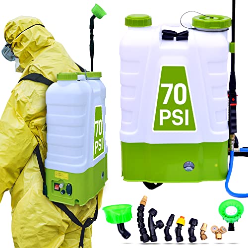TRUVIN TM Pro Battery Powered Sprayer - Electric Sprayer, Sprayers in Lawn and Garden - Battery Powered Backpack Sprayer, Weed Sprayer Backpack - 2Ft Wand, 8 Nozzles, 70PSI Pump, 4 Gallon Capacity