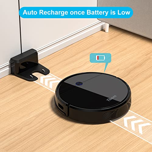 Robot Vacuum Cleaner - Tikom G7000, 2700Pa Suction, Smart Navigation, WiFi, Self-Charging, Boundary Strips Included, Quiet, Thin, Compatible with Alexa, Ideal for Pet Hair, Carpets, Hard Floor
