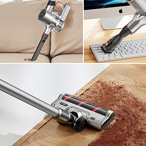 UONI X1 Cordless Vacuum Cleaner 28KPA Powerful Suction 3 in 1 Lightweight Stick Vacuum with LED Headlights, Up to 60 Mins Runtime Detachable Battery Perfect for Pet Hair Floor Hardwood Home