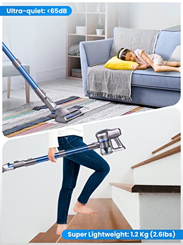 Greenote Cordless Vacuum Cleaner, 23000PA Stick Vacuum 4 in 1, 200W with Dual Digital Motor LED Headlights, 35 Mins Runtime, Handheld Lightweight Vacuum for Home Hard Floor Carpet Pet Car