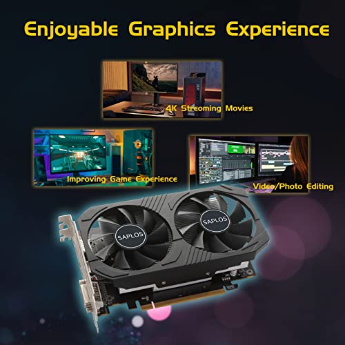 SAPLOS Radeon RX 560 Graphics Card, 4GB GDDR5 128-bit, DisplayPort HDMI DVI-D, Dual Air Cooling, PC Gaming Video Cards GPU Computer, PCI Express 3.0, DirectX 12, Low Power, Plug and Play