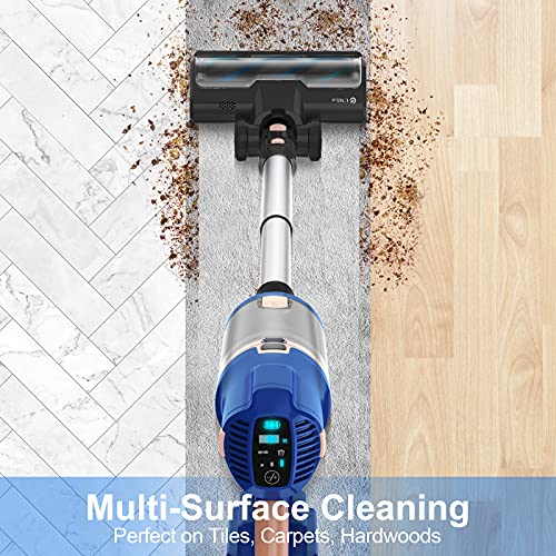 UMLo Cordless Vacuum Cleaner with LED Dsiplay, Up to 60min Runtime, 300W 28Kpa Suction Stick Vacuum, 4000mAh Rechargeable Vacuum, 8 in 1 Lightweight Vacuum for Pet Hair Carpet Hard Floor,V111 Plus