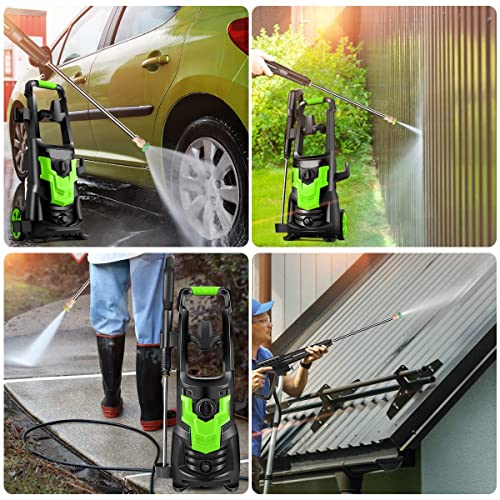 WHOLESUN Pressure Washer, 3000PSI Electric Power Washer, 1900W 2.6 GPM High Pressure Washer, Professional Washer Cleaner, with 4 Nozzles and Hose Reel, Best for Cleaning Cars,Driveways,Patios