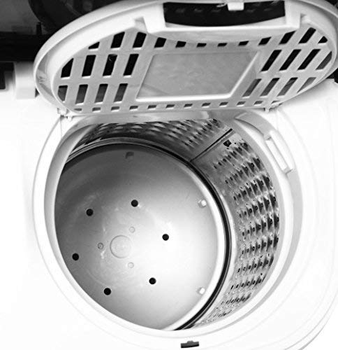 Portable Washing Machine TG23 - Twin Tub Washer Machine with 7.9lbs Wash and 4.4lbs Spin Cycle Compartments by Think Gizmos