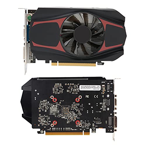 HD7670 1GB Gaming Graphics Display Video Card,128bit DDR5 Video Game Graphics Card,Low Power Display Gaming Graphics Card with PCI Express 3.0 Graphics Card Slot,DDR5 Computer Components