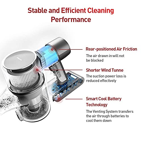Dreametech T20 Cordless Stick Vacuum, Household Vacuum Cleaner with 25kpa Powerful Suction for Home Hard Floor Pet Hair…