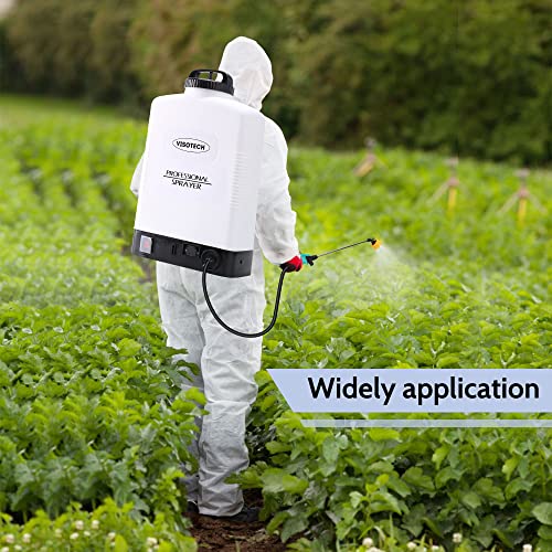 VISOTECH Battery Powered Sprayer, High Pressure Gardening Sprayer, Powerful Backpack Sprayer with Adjustable Nozzles, Electric Sprayer in Garden and Lawn (5.3 Gallon)