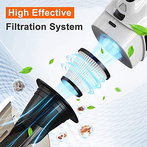 Nulksen Handheld Vacuum Cordless Rechargeable, 8500Pa Powerful Portable Handheld Vacuum, Quick Charging, Light Weight Mini Vacuum Cleaner for Home, Office and Car