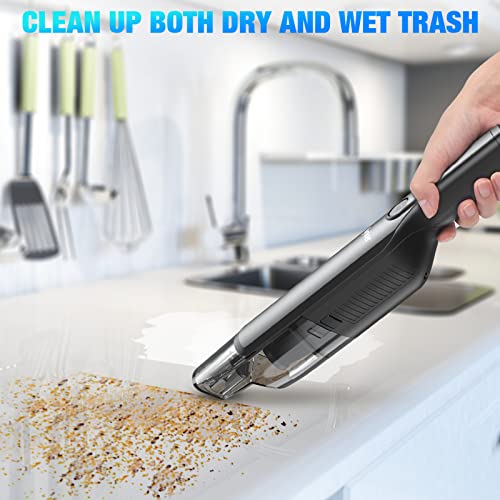Cordless Handheld Vacuum Cleaner, 12kpa Portable Vacuum Handheld Cleaner with 2600mah Battery & USB-C Charging, Lightweight Wireless Vacuum Cleaner Handheld for Home Car Office Pet Hair Dust Cleaning
