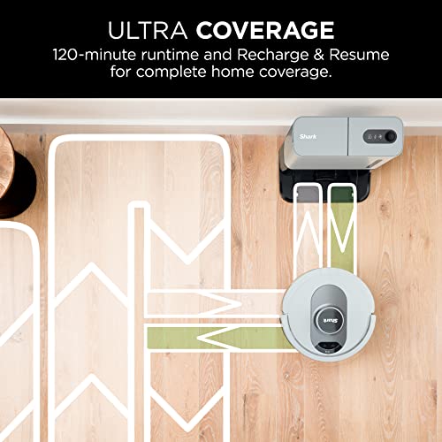 Shark AV2511AE AI Robot Vacuum with XL Self-Empty Base, Bagless, 60-Day Capacity, LIDAR Navigation, Home Mapping, Silver & Black