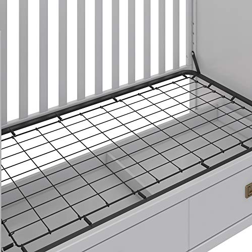 Little Seeds Haven 3-in-1 Convertible Storage Crib, Nursery, Dove Gray