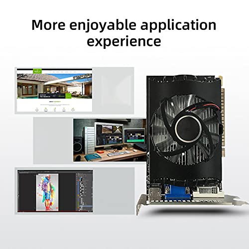 GT730 4GB DDR3 TA Graphics Card, HDMI+VGA+DVI 64Bit Desktop Computer Game Video Graphics Card with Single Cooling Fan for Windows Xp/7/8/8.1/10
