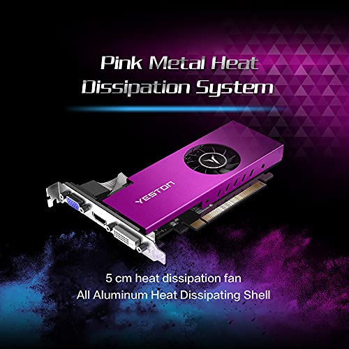 YESTON AMD Radeon RX550 4G D5 LP Gaming Graphics Card Radeon Chill 4GB Memory GDDR5 128Bit 6000MHz VGA + HD + DVI-D GPU