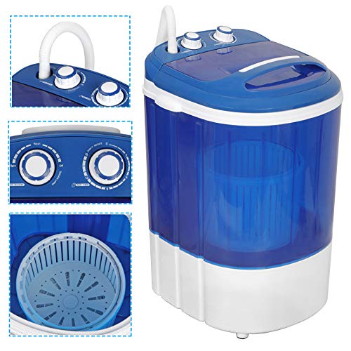 Saturnpower Portable Mini Washing Machine，Small Compact Laundry 9lbs Capacity Washer w/Spin Cycle Basket and Drain Hose Drum Washing Machine