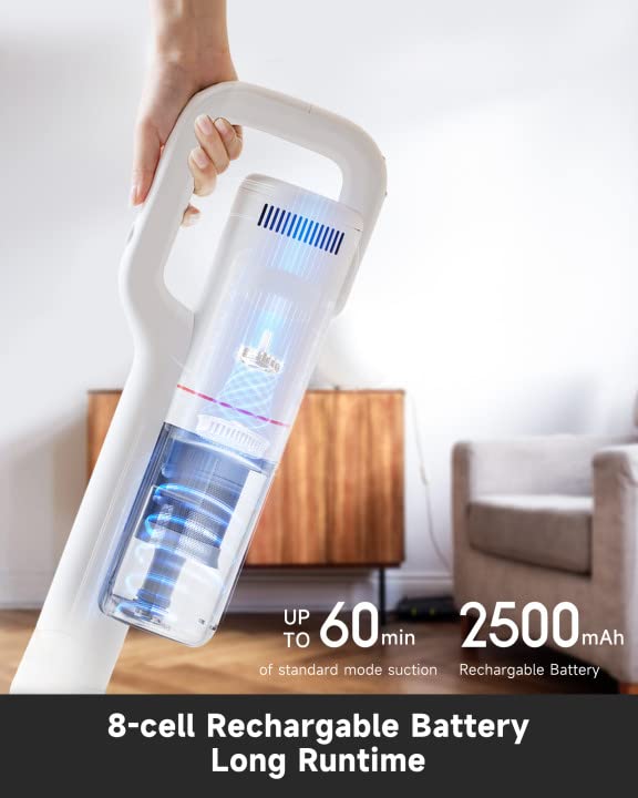 Cordless Vacuum Cleaner, ROIDMI S2 23500Pa Stick Vacuum, Hardwood Floors Vacuum, Up to 60 Minutes Runtime, Lightweight Stick Vacuum Cleaner for Carpet and Floor