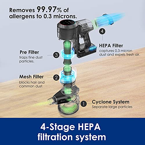 Tineco Pure ONE S11 Tango Smart Cordless Stick Vacuum Cleaner, Lightweight Handheld Vacuum 22KPA Strong Suction Ultra-Quiet Operation with LED Power Brush for Hard Floors Carpet Pet Hair