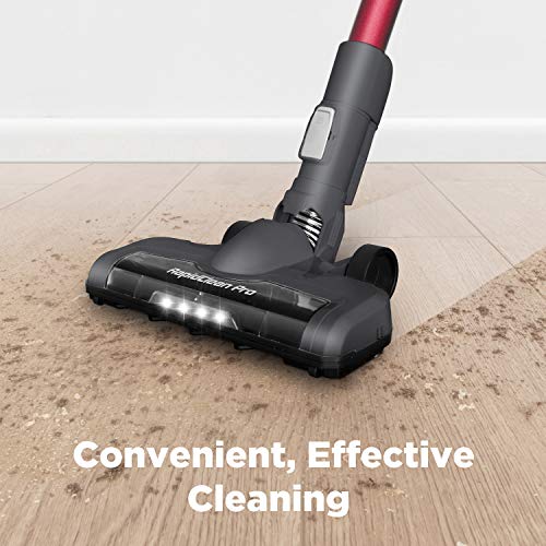 Eureka RapidClean Pro LED Headlights, Efficient Cleaning with Powerful Motor Lightweight Cordless Vacuum Cleaner, Convenient Stick and Handheld Vac, Red