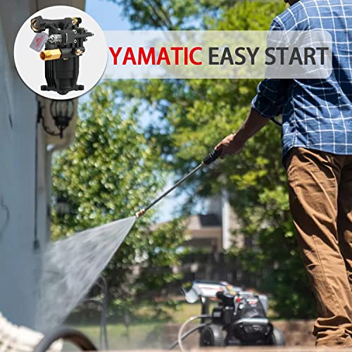 YAMATIC Horizontal Pressure Washer Pump 3/4" Shaft - Max 3300 PSI @ 2.5 GPM - Universal Pump and Original Engineering for Most Brand gas engine power washer