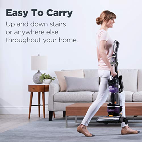 Eureka PowerSpeed Lightweight Bagless Upright Vacuum Cleaner with Pet Turbo Brush, for Carpet and Hard Floor, Purple
