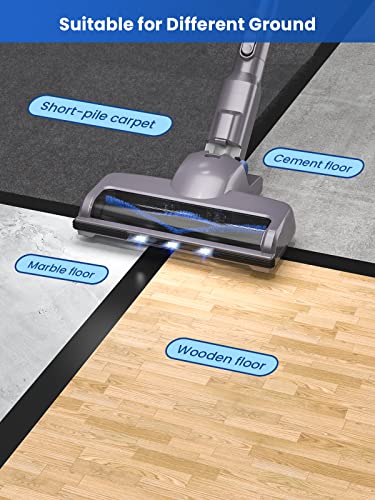 Greenote Cordless Vacuum Cleaner, 23000PA Stick Vacuum 4 in 1, 200W with Dual Digital Motor LED Headlights, 35 Mins Runtime, Handheld Lightweight Vacuum for Home Hard Floor Carpet Pet Car
