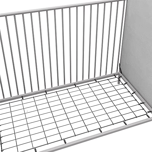 Little Seeds Piper Upholstered Convertible Metal Crib, Nursery Furniture, Dove Gray