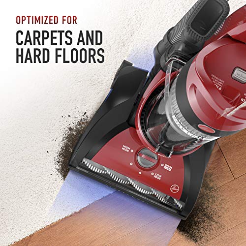 Hoover Windtunnel Max Capacity Upright Vacuum Cleaner with HEPA Media Filtration, UH71100, Red