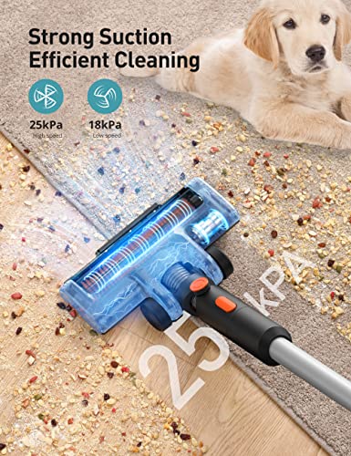 Cordless Vacuum Cleaner, Aspiron 25Kpa 250W Brushless Motor Cordless Stick Vacuum 6 in 1 with 50mins Long Runtime,LED Light, Pet Hair Vacuum Cordless for Carpet Hard Floor Car