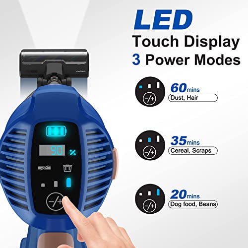 UMLo Cordless Vacuum Cleaner with LED Dsiplay, Up to 60min Runtime, 265W 25Kpa Suction Stick Vacuum, 4000mAh Rechargeable Battery Vacuum, 8 in 1 Lightweight Vacuum for Pet Hair Carpet Hard Floor,V111