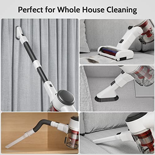 NEQUARE Cordless Vacuum Cleaner, 10 in 1 Vacuum Cleaner with 280W Powerful Suction, 40mins Self-Standing Stick Vacuum for Car Pet Hair Carpet Hard Floor