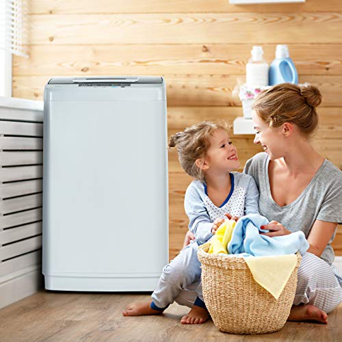 COSTWAY Full Automatic Washing Machine, 2-in-1 Portable Washer and Spin Combo with 10 Programs, 8.8lbs Capacity, Drain Pump and LED Display, Mini Laundry Washer for Apartment, RVs, Dorm