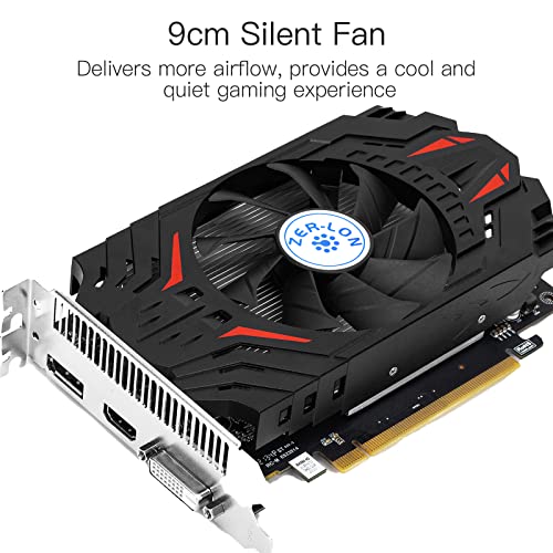 ZER-LON AMD Radeon RX 550 Graphics Card, 4GB 128-Bit GDDR5 PCI Express 3.0 x 8, DP/HDMI/DVI-D Tri-Ports, 4K Output, DirectX 12, OpenGL 4.5, Desktop Gaming Video Card, PC Computer GPU