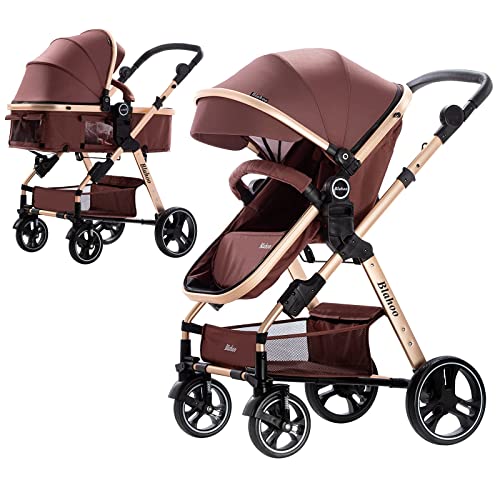 Blahoo Baby Stroller for Toddler .Foldable Aluminum Alloy Pushchair with Adjustable Backrest.Bassinet Stroller Adjustable Direction