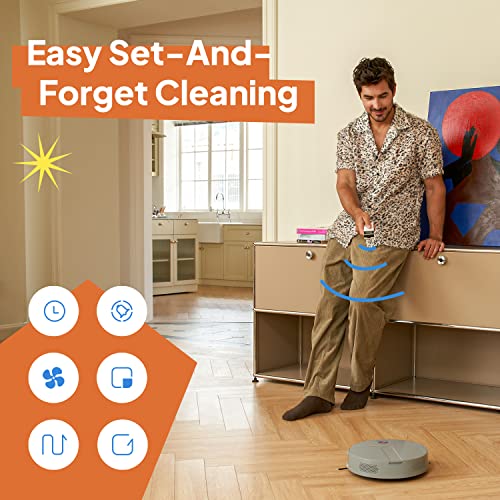 LIGHT 'N' EASY Robot Vacuum Cleaner, Robot Vacuum Automatic Emptying, Ultra-Quiet, Ultra-Thin, Auto-Charging Robotic Vacuum Cleaner, Good for Pet Hair, Low-Pile Carpets, Hard Floors