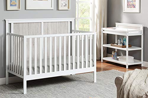 Suite Bebe Connelly 4 in 1 Convertible Crib in White with Rockport Gray Wood