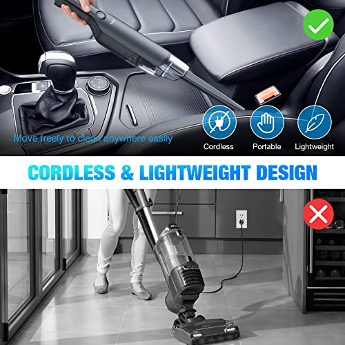Cordless Handheld Vacuum Cleaner, 12kpa Portable Vacuum Handheld Cleaner with 2600mah Battery & USB-C Charging, Lightweight Wireless Vacuum Cleaner Handheld for Home Car Office Pet Hair Dust Cleaning