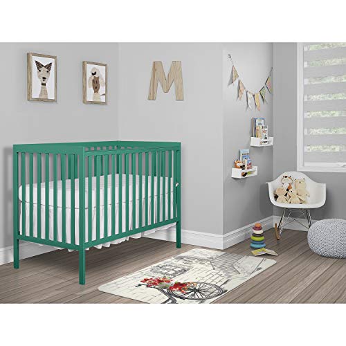 Dream On Me Synergy 5-in-1 Convertible Crib in Emerald, Greenguard Gold Certified