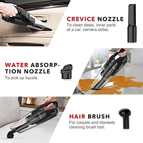 Handheld Vacuum Cordless Whall, Hand Vacuum Cordless 8500PA Suction, Car Hand Vacuum with LED Light, Mini Vacuum Cordless, Portable Vacuum, Dry/Wet Hand Held Vacuum Cleaner, Handheld Cordless Vacuum
