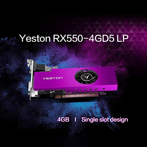 Yeston RX550 4G D5 LP Graphics Cards Radeon Chill 4GB Memory GDDR5 128Bit 6000MHz VGA + HDMI + DVI-D GPU